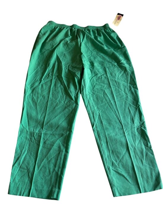 Allison Daley Pants - Allison Daley Green Pull-On Crinkle Knit Womens Pants Size 18W Made In Canada